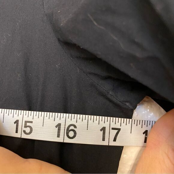 Ann Taylor Black Solid Day Fit & Flare Dress ruffle 3/4 sleeve romantic goth XS - Picture 10 of 11